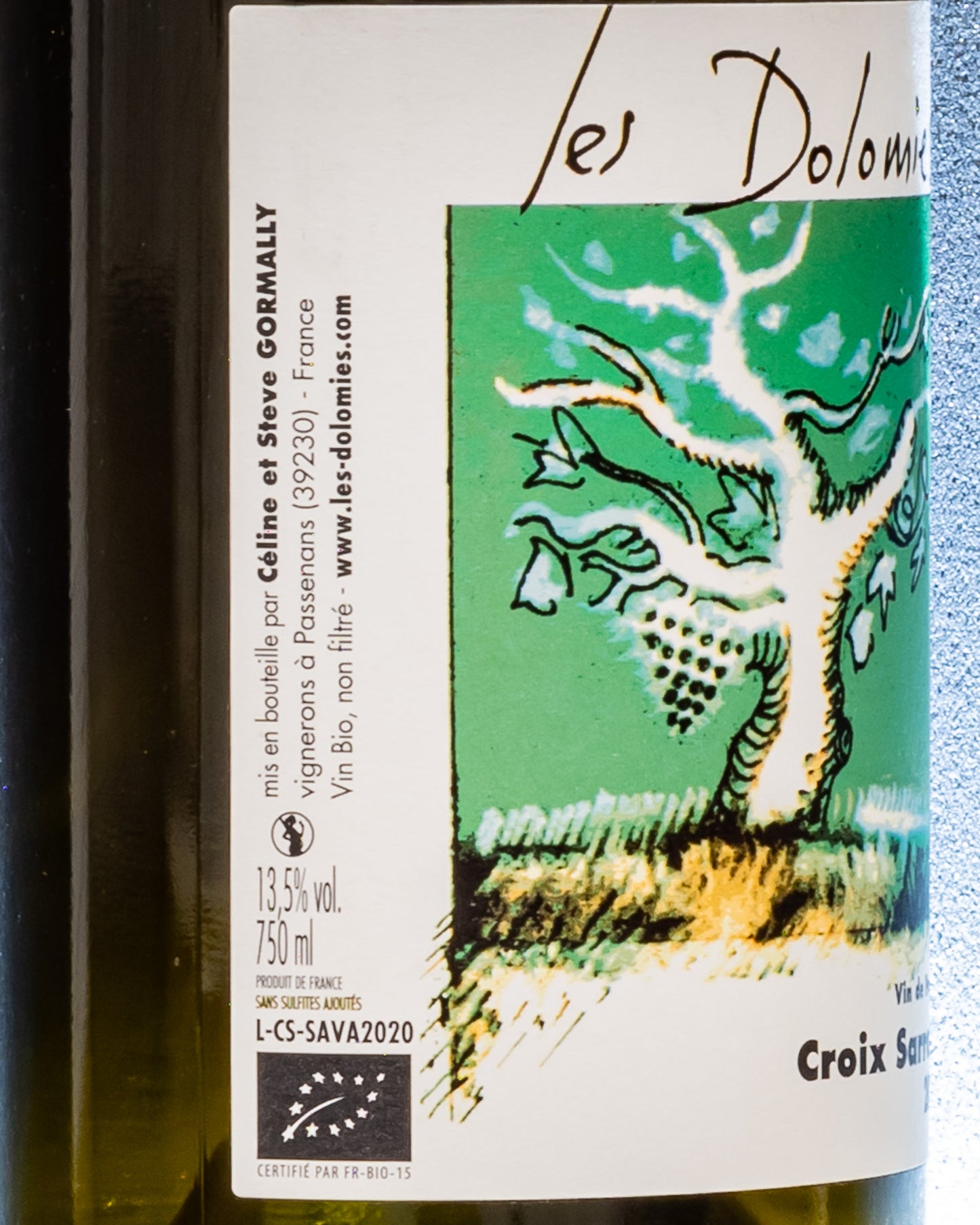 Les Dolomies Savagnin 2020 Croix Serrant Jura Vino Bianco Francia Retro Etichetta
