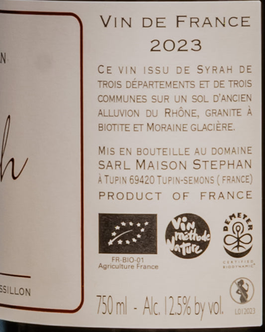 Maison Stephan Syrah 2023 Valle Rodano Vino Rosso Francia Retro Etichetta