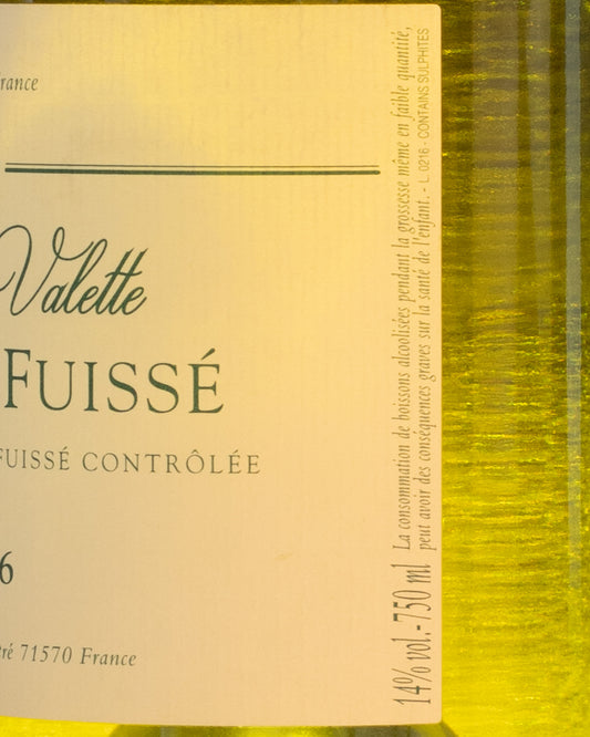 Maison Valette Pouilly Fuisse 2016 Chardonnay Macon Borgogna Vino Bianco Francia Retro Etichetta
