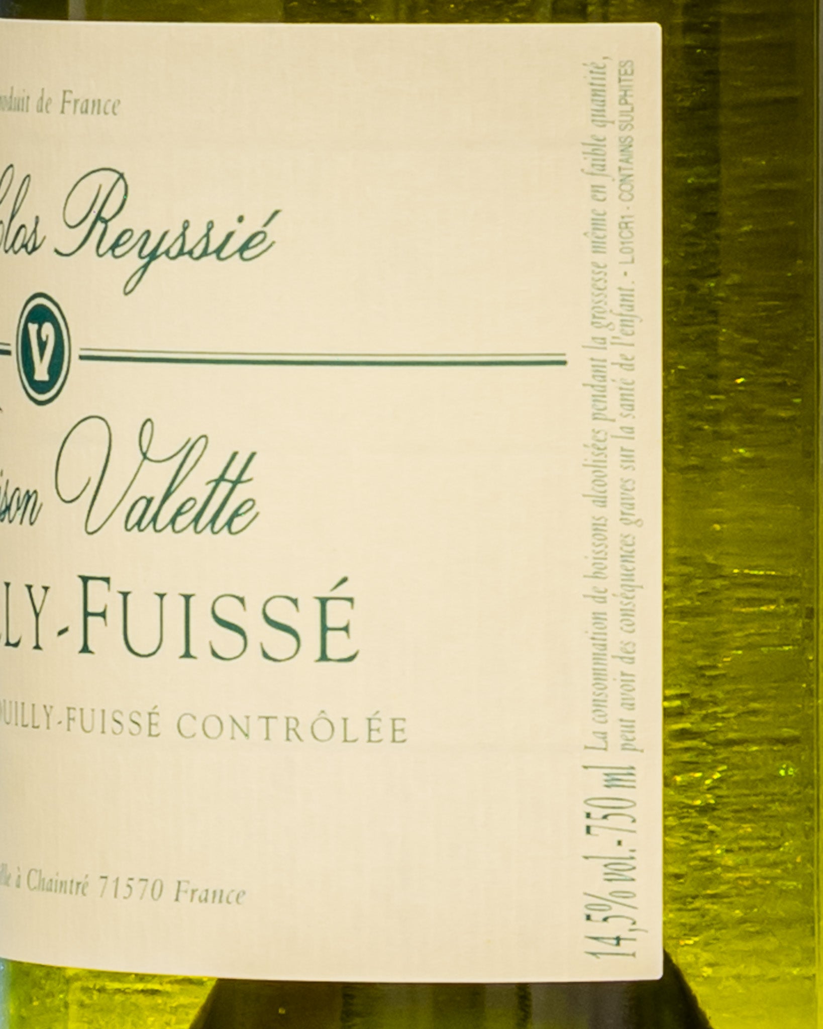 Maison Valette Pouilly Fuisse Clos Reyssie Chardonnay Vino Bianco Borgogna Francia Retro Etichetta