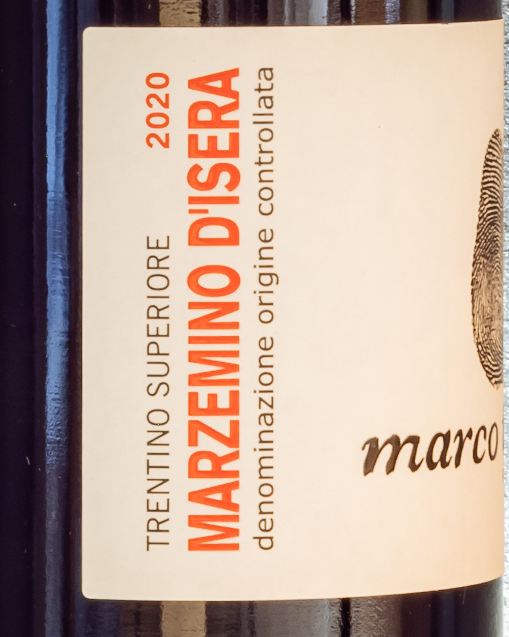 Marco Tonini Marzemino Isera Vallagarina Trentino Italia Vino Rosso 2020 Retro Etichetta 2
