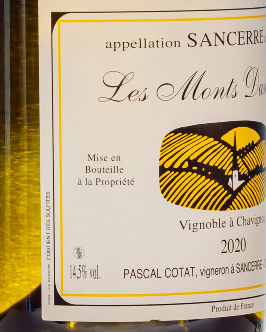 Pascal Cotat Sancerre 2020 Monts Damnes Sauvignon Vino Bianco Loira Francia Retro Etichetta
