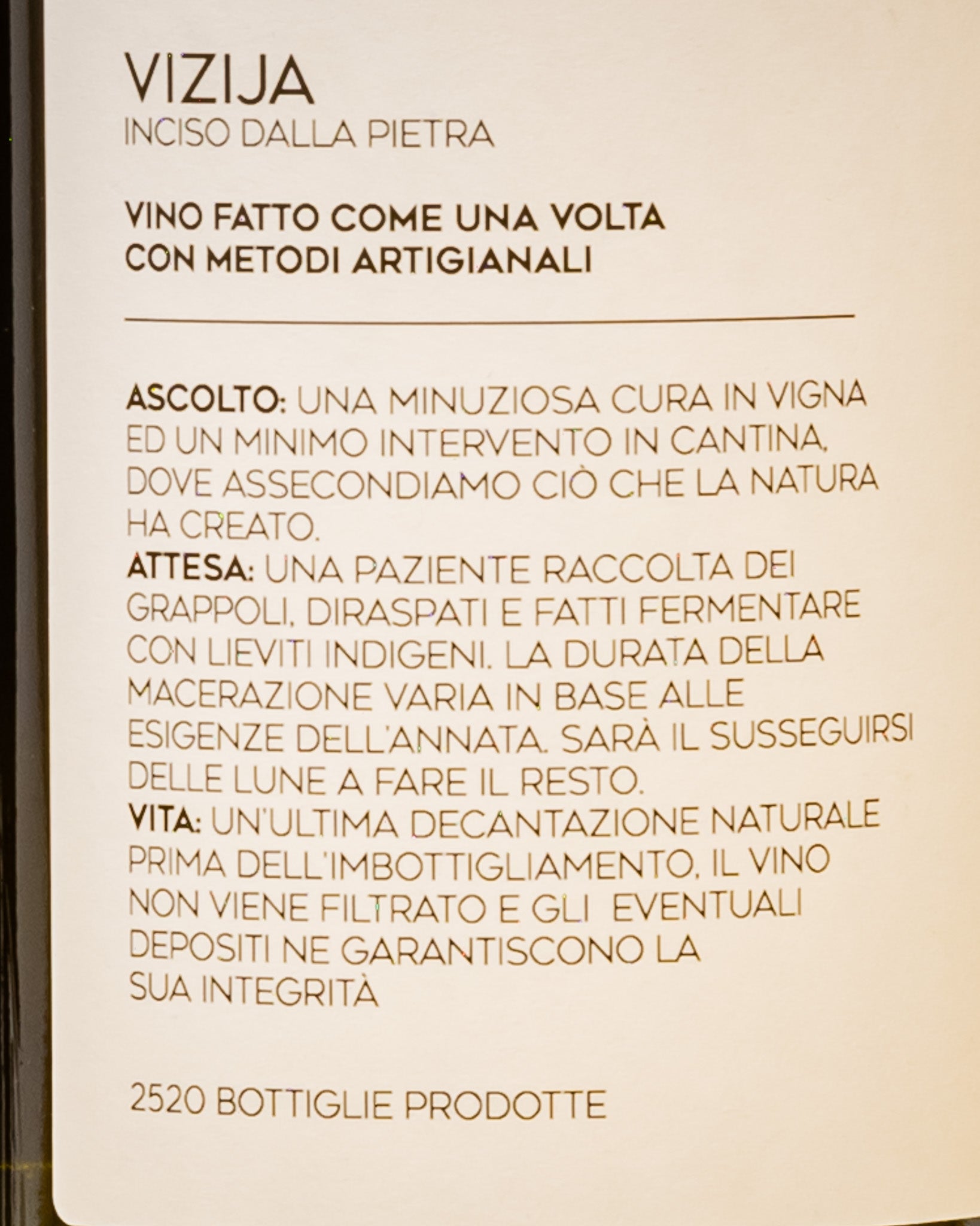Peter Radovic Malvasia Vizija 2023 Vino Bianco Carso Italia Friuli Venezia Giulia Retro Etichetta 2