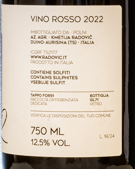 Peter Radovic Terrano Raro 2022 Vino Rosso Carso Italia Friuli Venezia Giulia Retro Etichetta 1