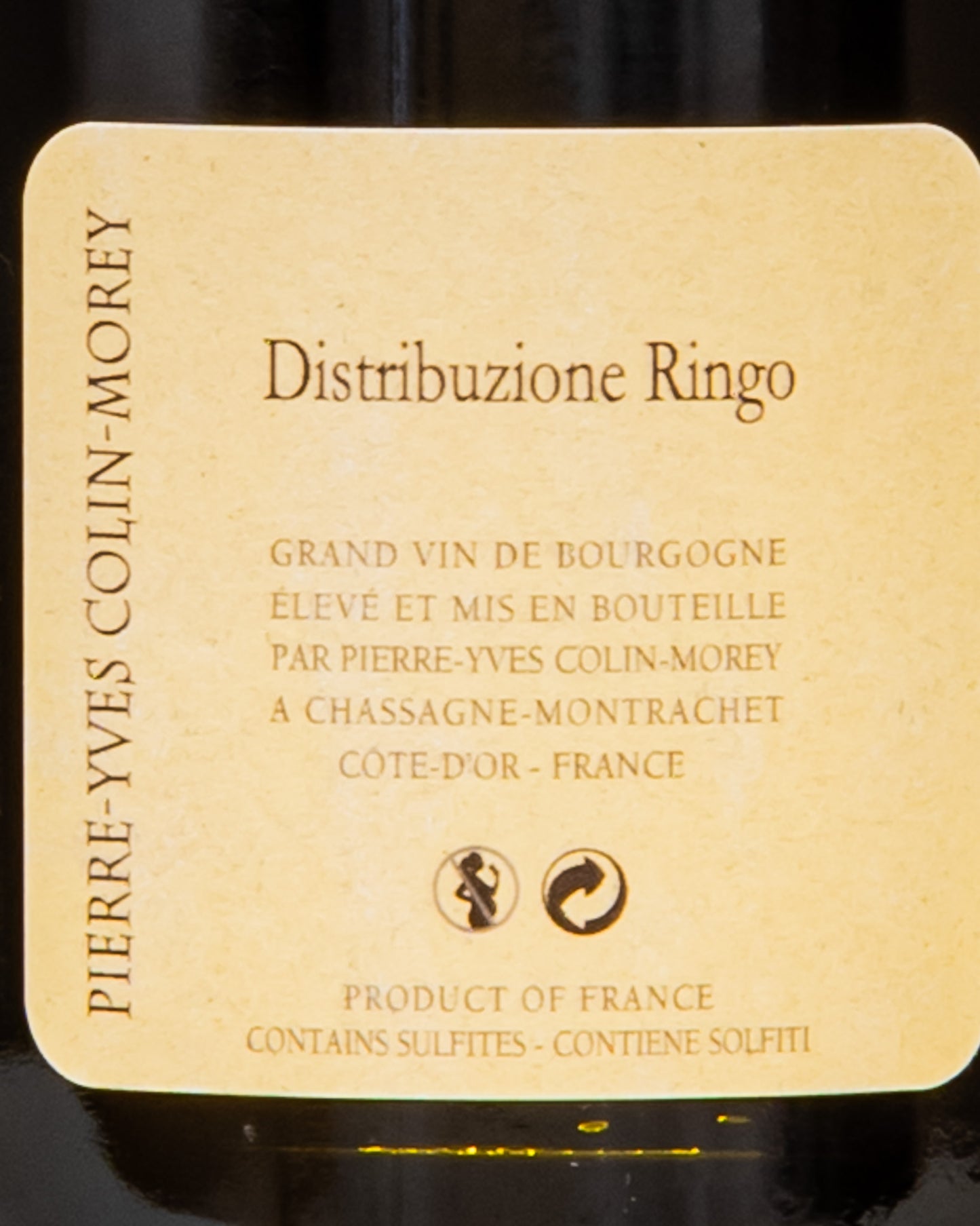 Pierre Yves Colin Morey Meursault 2019 Chardonnay Vino Bianco Borgogna Francia Retro Etichetta