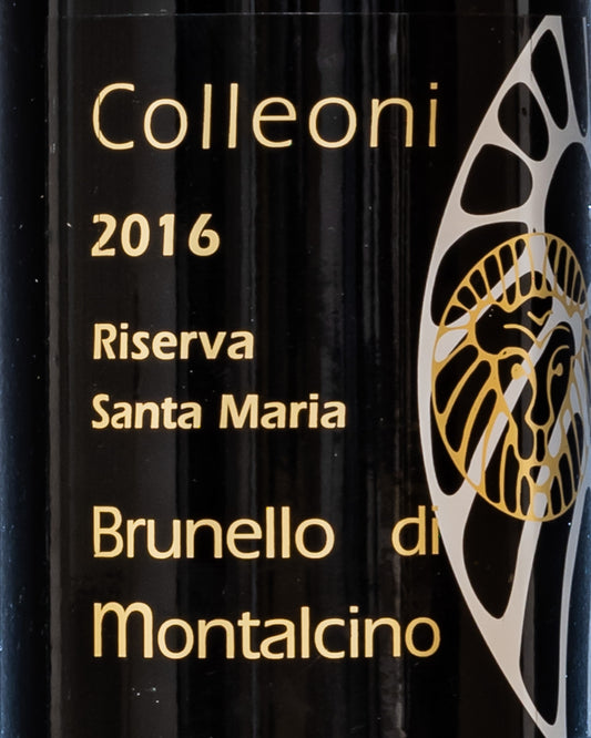 Podere Santa Maria Marino Colleoni Brunello Montalcino Riserva 2016 Vigna Sangiovese Toscana Vino Rosso Italia Retro Etichetta 1
