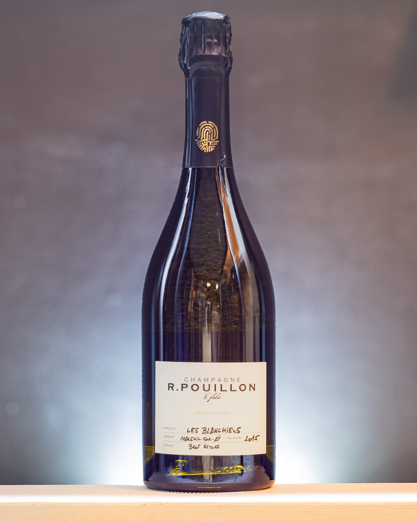 Pouillon Champagne Les Blanchiens 2015 Brut Nature Chardonnay Valle Marne Vino Francia