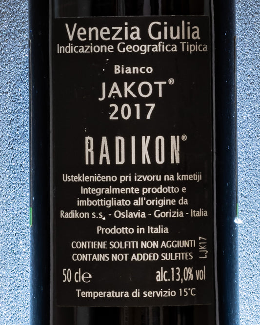 Radikon Jakot 2017 Friulano Friuli Venezia Giulia Vino Orange Macerato Italia Retro Etichetta