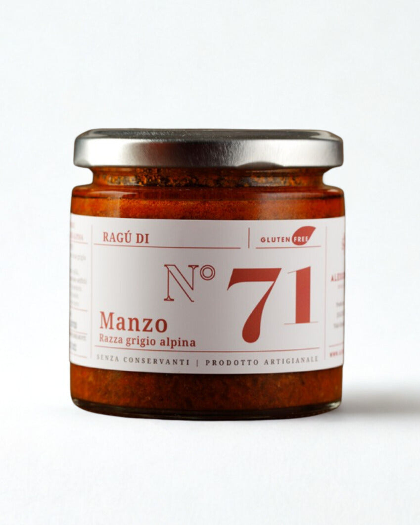 Ragù Di Manzo Razza Grigio Alpina N°71 Alessio Brusadin Prodotto Artigianale Gluten Free Natale Regalo Senza Conservanti