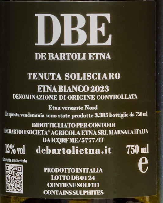 Renato Marco Bartoli Tenuta Solisciaro Etna Bianco Carricante 2023 Vino Sicilia Italia Retro Etichetta