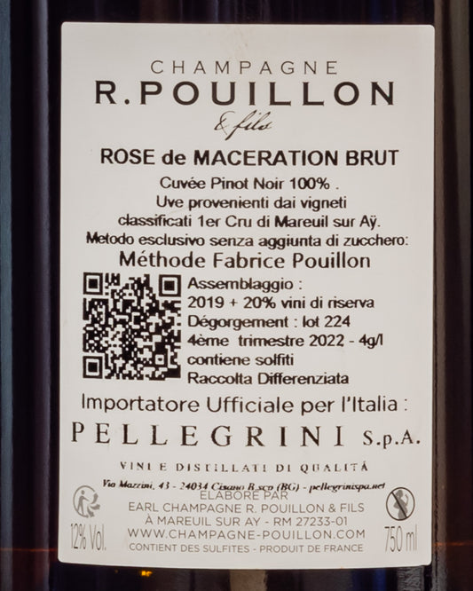 Roger Pouillon Champagne Rose Extra Brut Pinot Nero Vallee Marne Vino Retro Etichetta