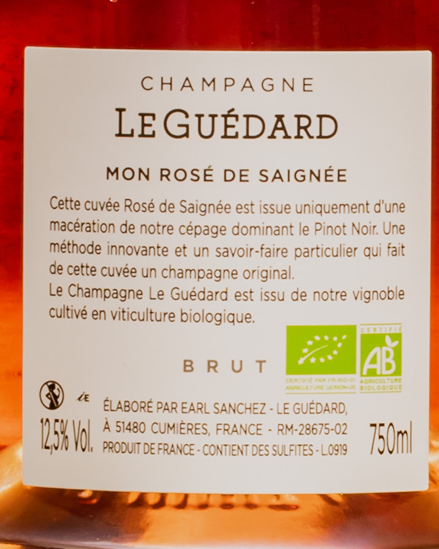 Sanchez Guedard Sebastien Mon Rose Saignee Champagne Pinot Noir Nero Valle Marne Vino Francia Retro Etichetta