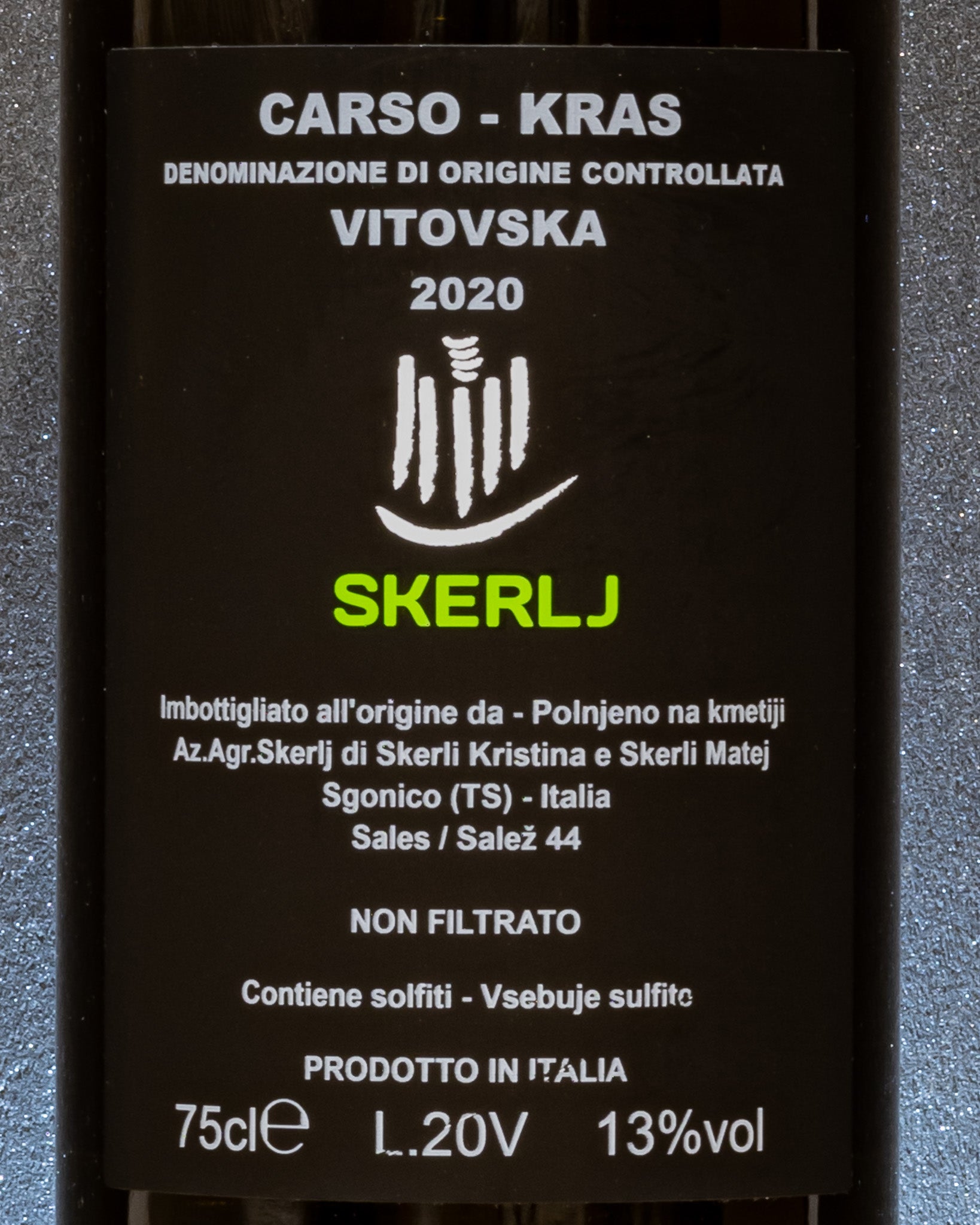 Skerlj Vitovska 2020 Carso Friuli Venezia Giulia Italia Vino Orange Retro Etichetta
