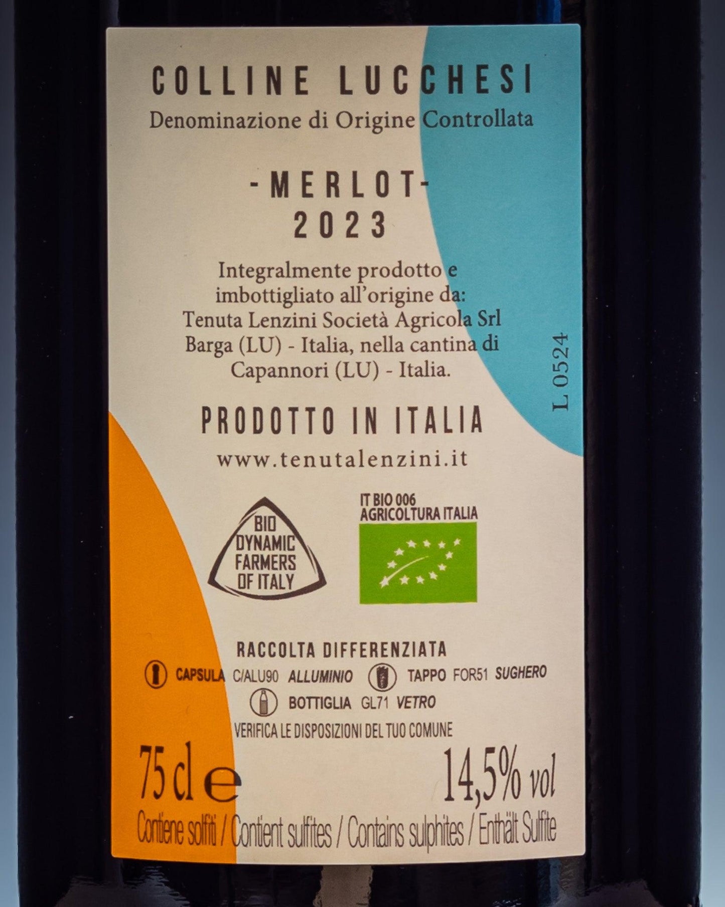 Tenuta Lenzini Casa Chiesa Merlot 2023 Vino Rosso Toscana Retro Etichetta