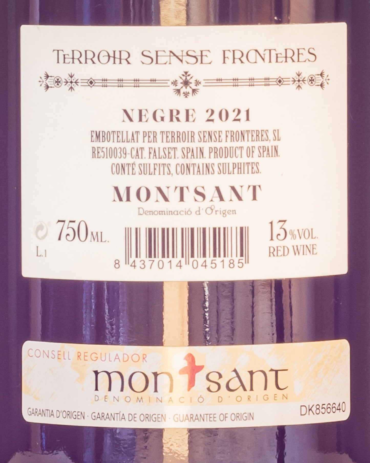 Terroir Sense Fronteres Montsant Negre 2021 Vino Rosso Spagna Retro Etichetta