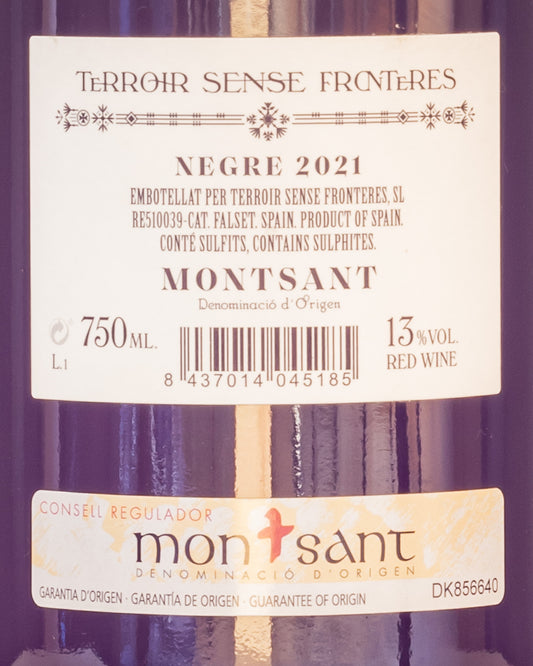 Terroir Sense Fronteres Montsant Negre 2021 Vino Rosso Spagna Retro Etichetta