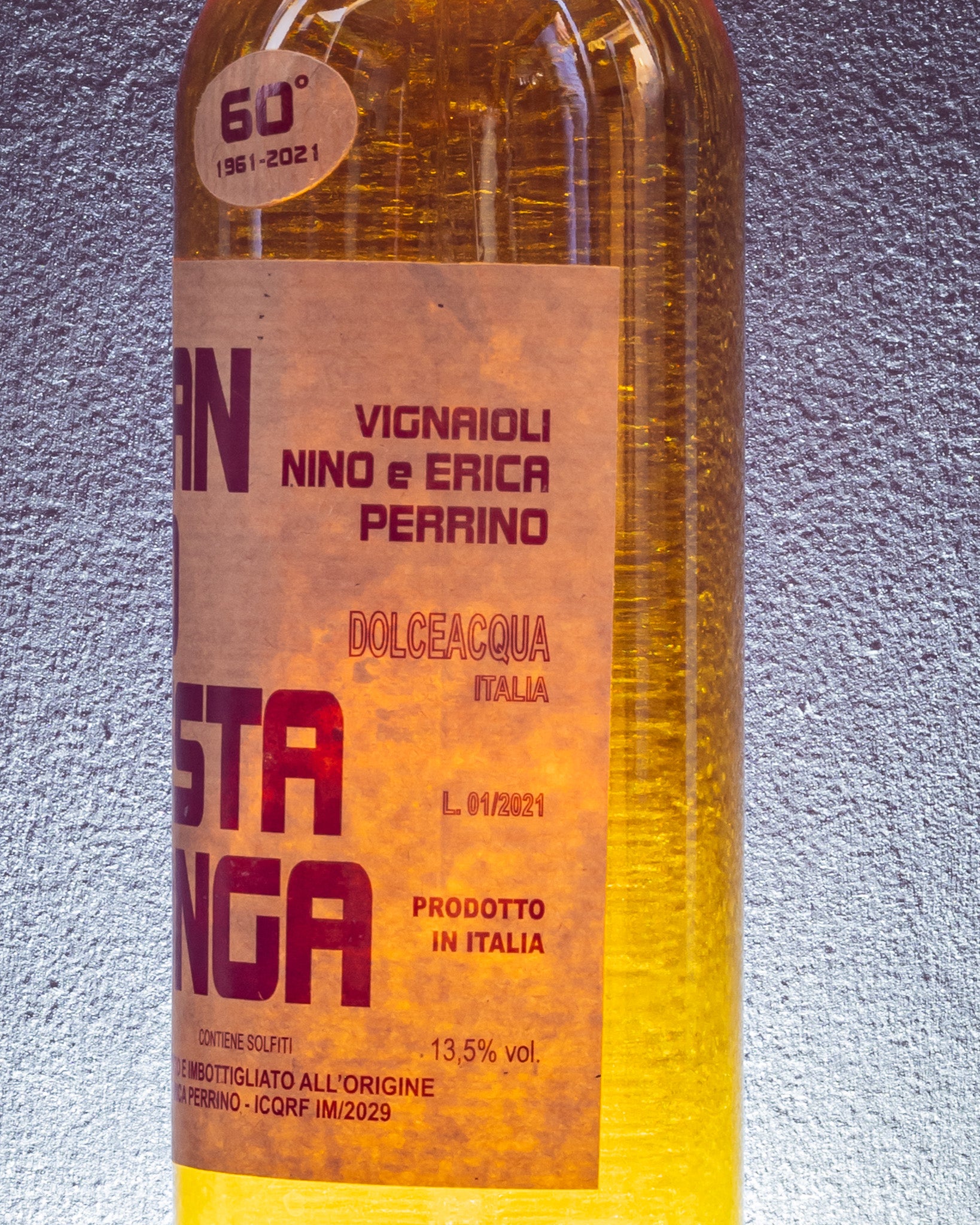 Testalonga Vino Bianco Vermentino 2021 Ponente Ligure Liguria Italia Perrino Retro Etichetta