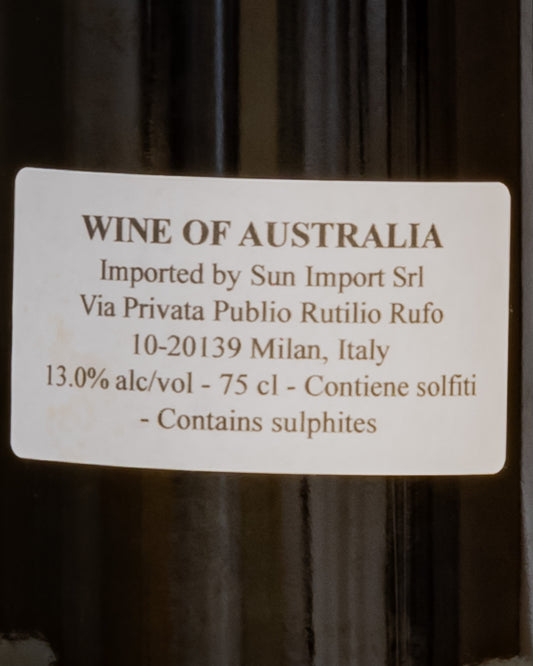 Timo Mayer Syrah Yarra Valley 2022 Victoria Australia Vino Rosso Nuovo Mondo Retro Etichetta