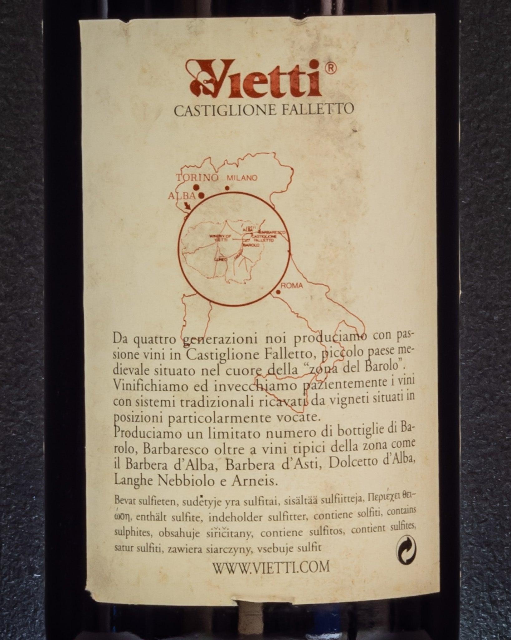 Vietti Barolo Brunate 2001 Nebbiolo Langhe Piemonte Italia Vino Rosso Retro Etichetta