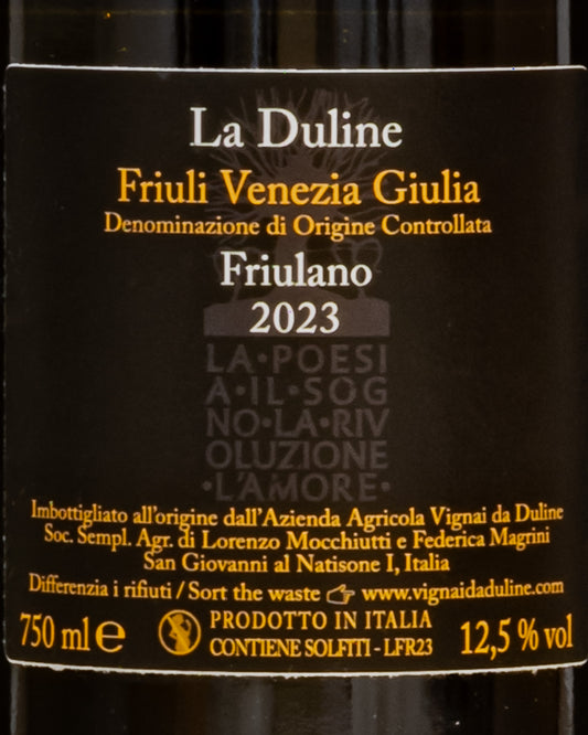 Vignai Duline Friulano Verde Giallo 2023 Friuli Venezia Giulia Vino Bianco Italia Retro Etichette