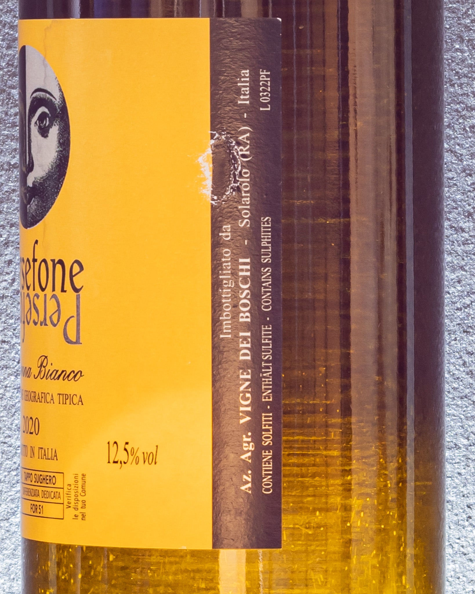 Vigne Boschi Persefone Albana Vino Bianco Emilia Romagna Italia 2020 Retro Etichetta