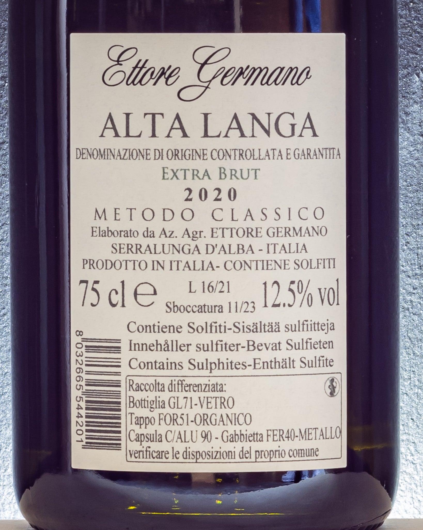 alta langa extra brut metodo classico ettore germano retro etichetta