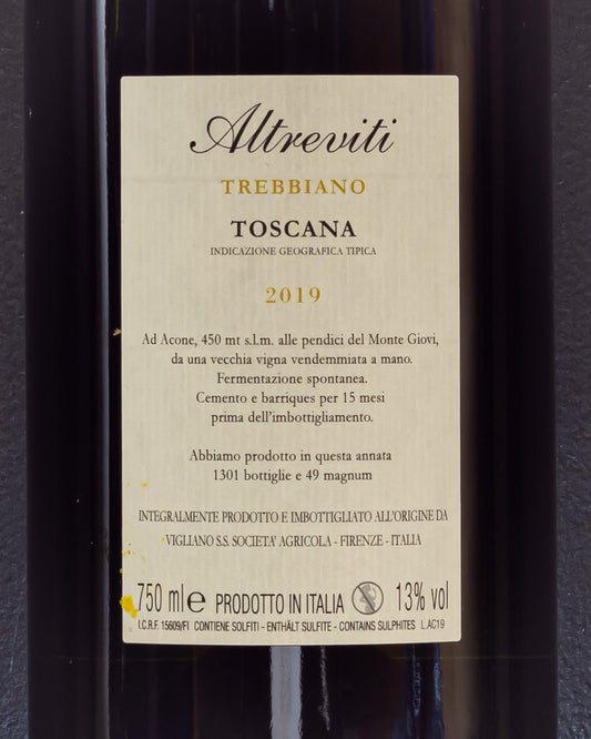 altreviti trebbiano toscana italia paolo marchionni bernardo conticelli ciro beligni orange macerato retro etichetta
