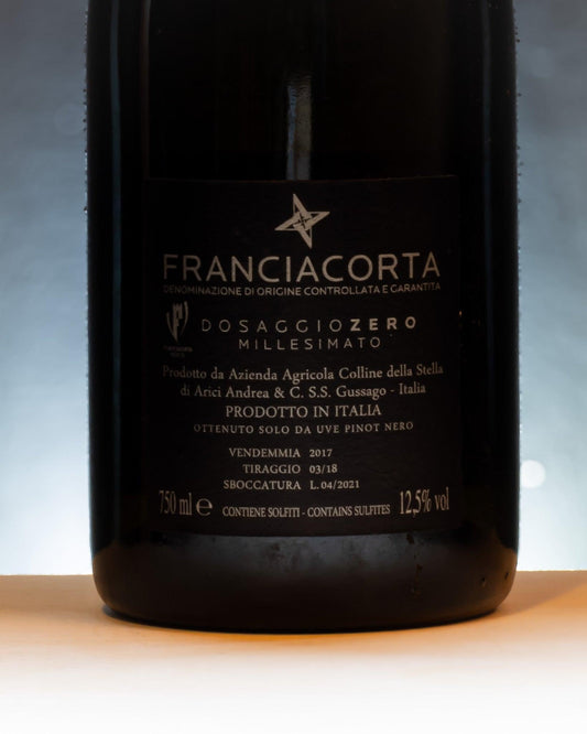 andrea arici zero nero franciacorta italia bollicine lombardia metodo classico retro etichetta