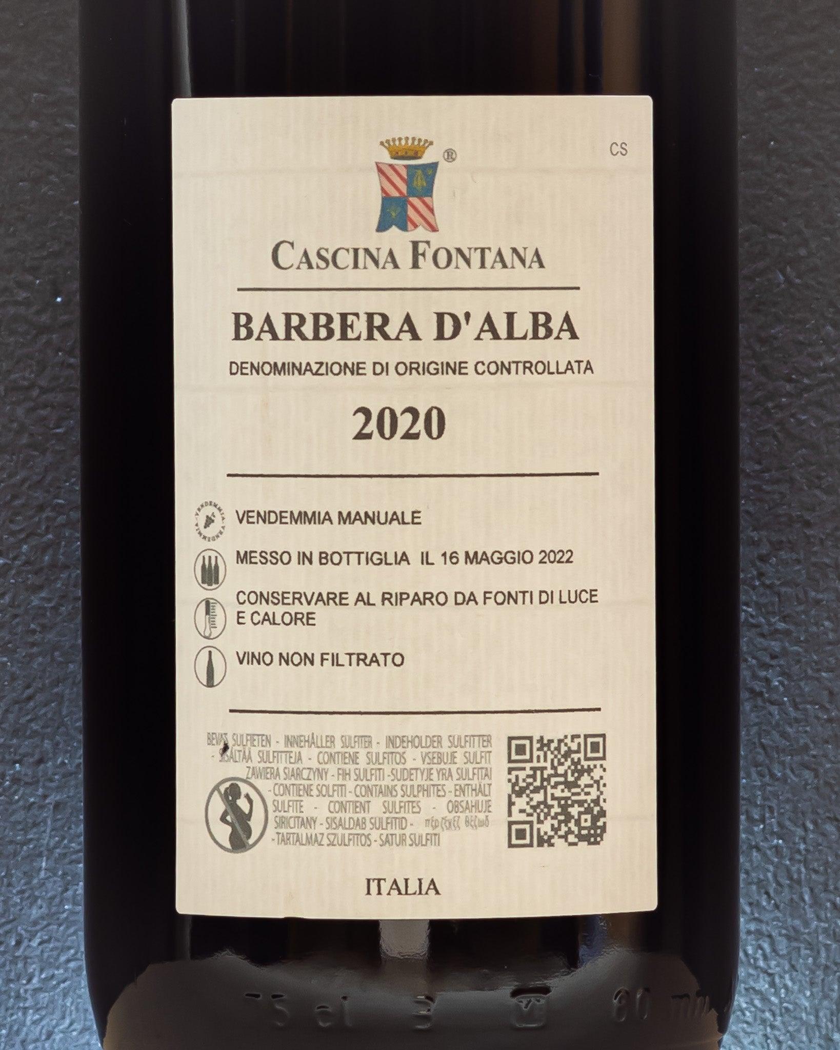 barbera d'alba cascina fontana langhe piemonte italia retro etichetta