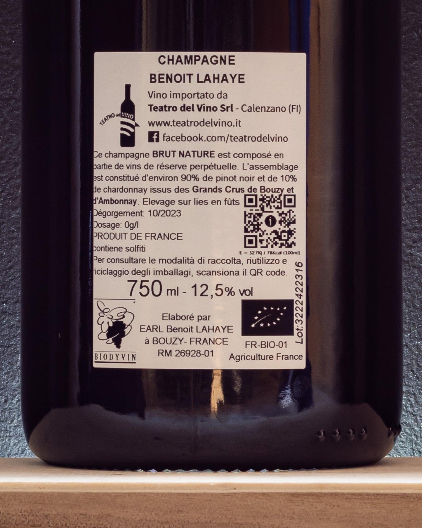 benoit lahaye champagne brut nature grand cru pinot nero chardonnay francia retro etichetta