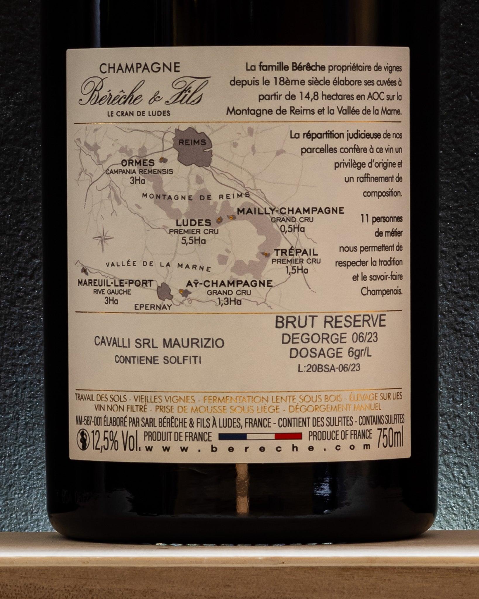 bereche e fils champagne brut reserve chardonnay pinot nero pinot meunier francia retro etichetta