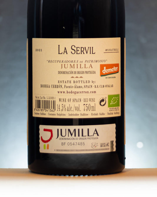 bodega cerron la servil monastrell spagna vino bianco retro etichetta