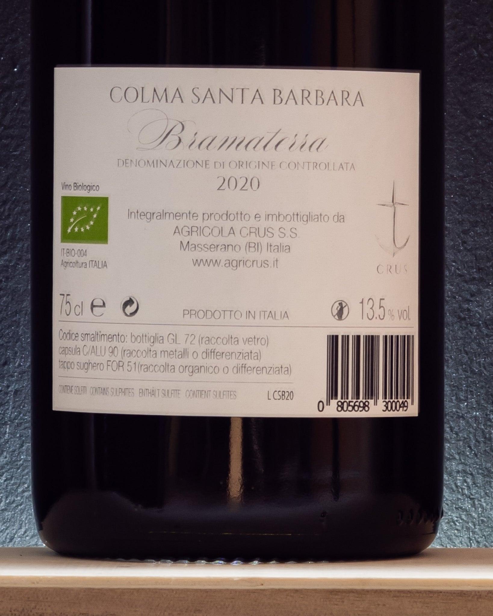 bramaterra crus colma santa barbara nebbiolo vespolina croatina piemonte italia retro etichetta