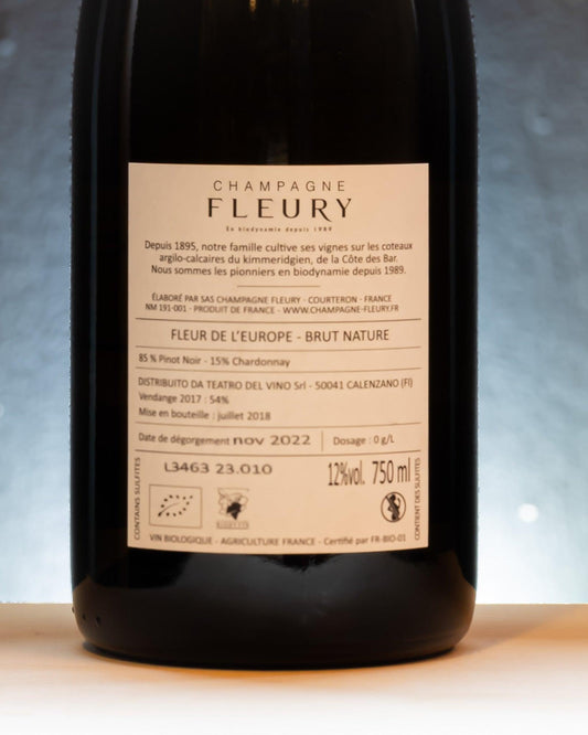 champagne fleury fleur de l'europe fleury brut nature pinot nero chardonnay retro etichetta