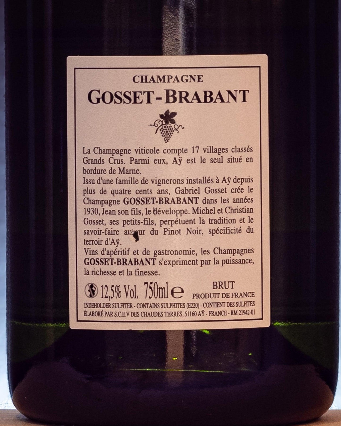 champagne gosset brabant grand cru brut nature pinot nero chardonnay retro etichetta