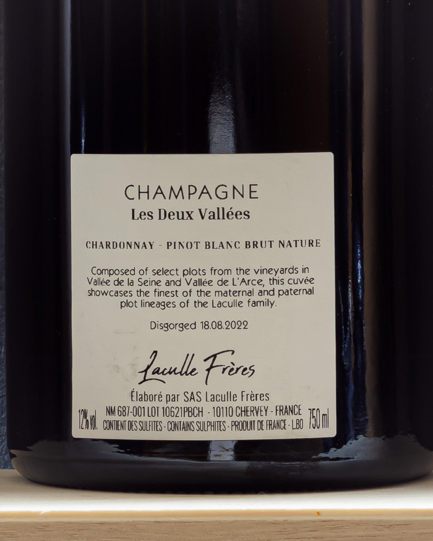 champagne laculle freres les deux vallees chardonnay pinot blanc brut nature retro etichette