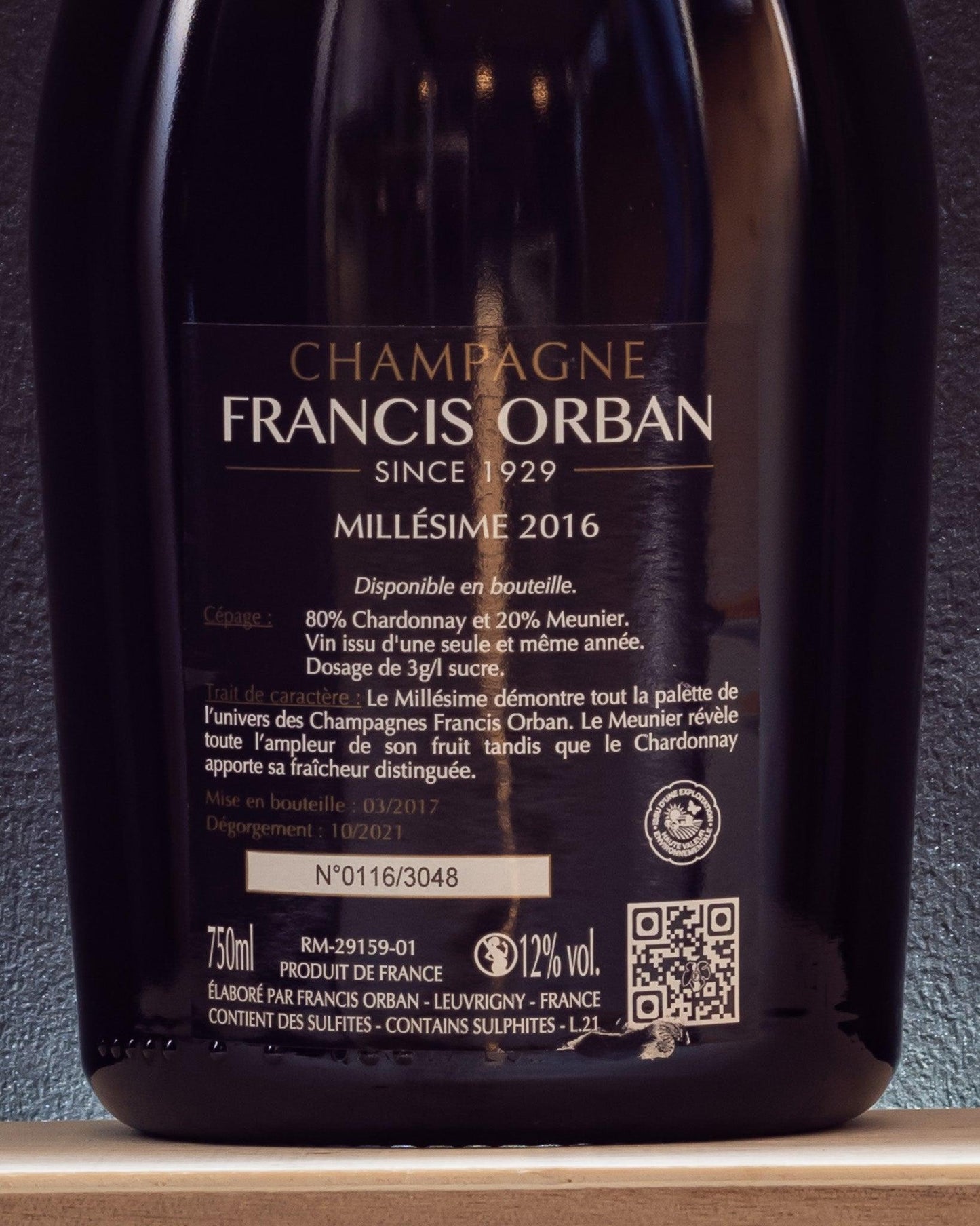 champagne millesime francis orban chardonnay pinot meunier brut retro etichetta