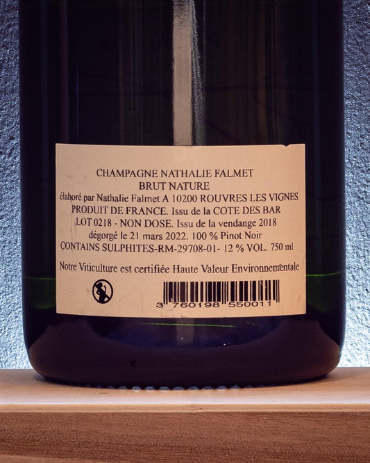 champagne nathalie falmet brut nature pinot nero francia retro etichetta