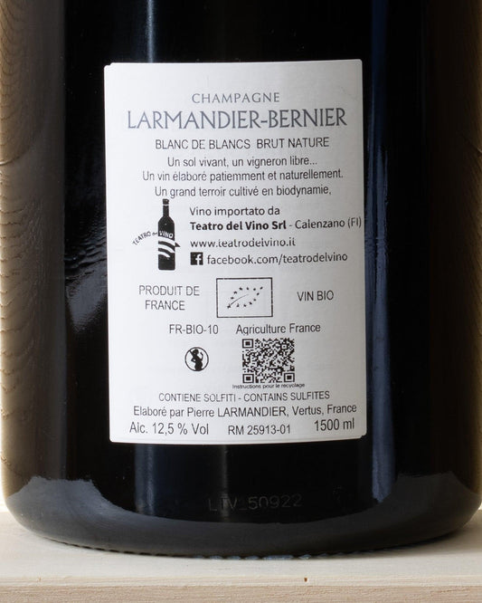 champagne premier cru brut nature terre de vertus magnum larmandier bernier cote des blancs chardonnay retro etichetta