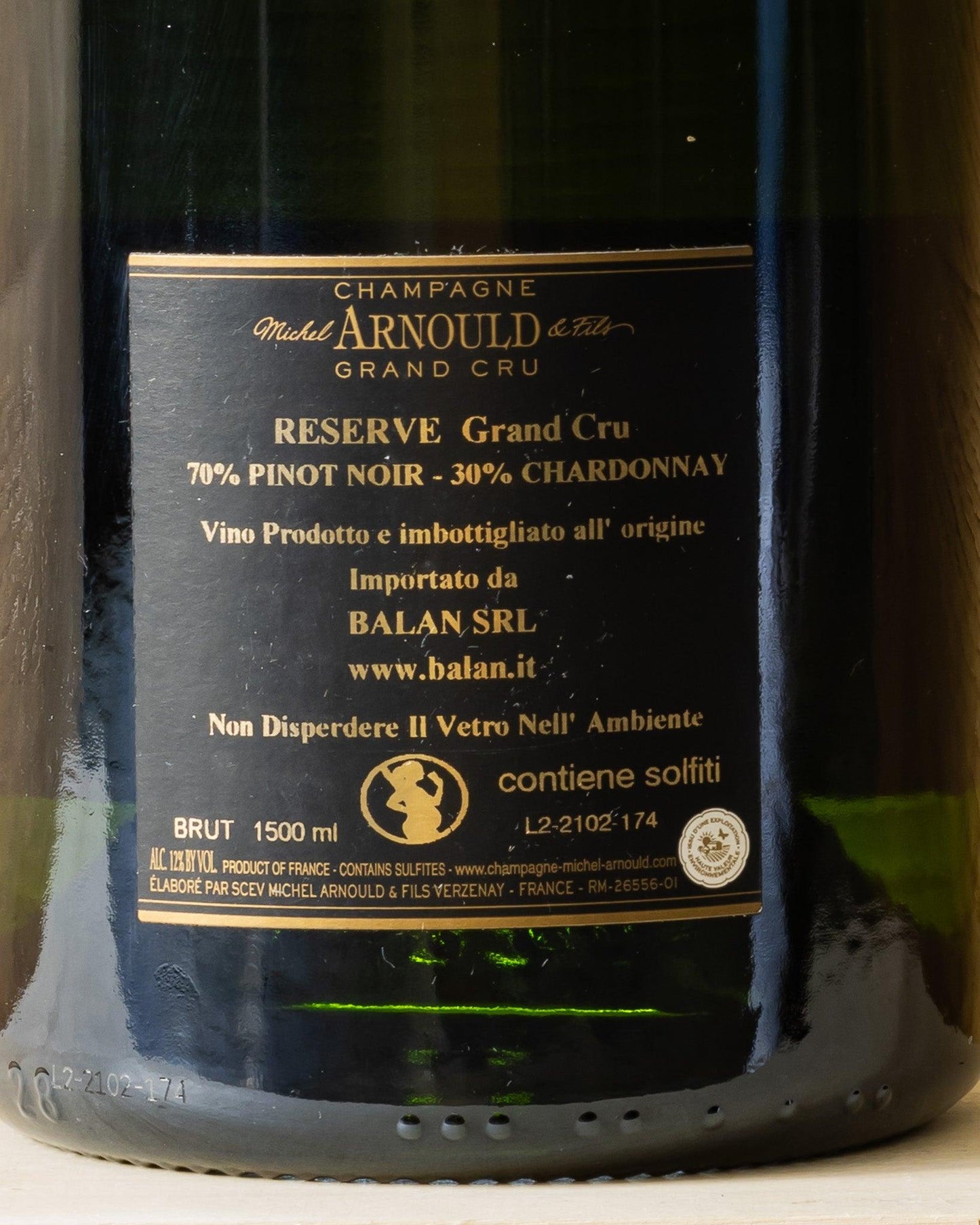 champagne reserve grand cru arnould pinot noir chardonnay magnum retro etichetta