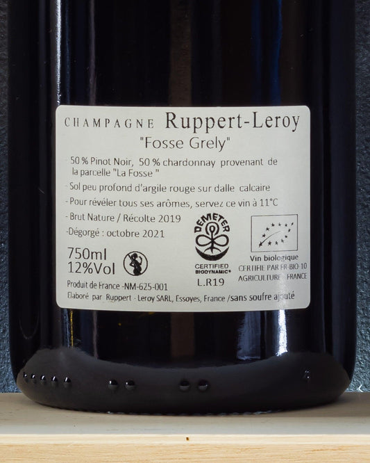 champagne ruppert leroy fosse grely pinot noir chardonnay retro etichetta