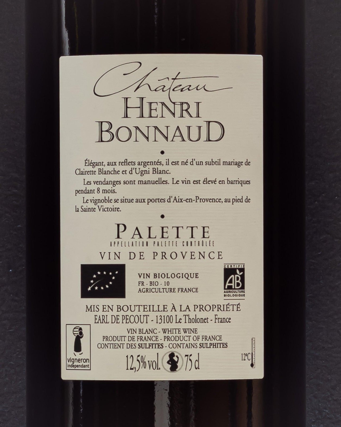 chateau henri bonnaud palette clairette blanc ugni blanc grenache blanc provenza francia vino bianco retro etichetta