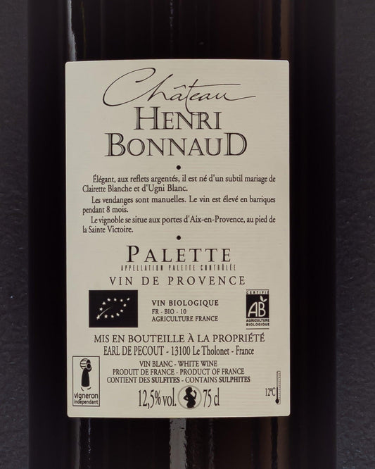 chateau henri bonnaud palette clairette blanc ugni blanc grenache blanc provenza francia vino bianco retro etichetta