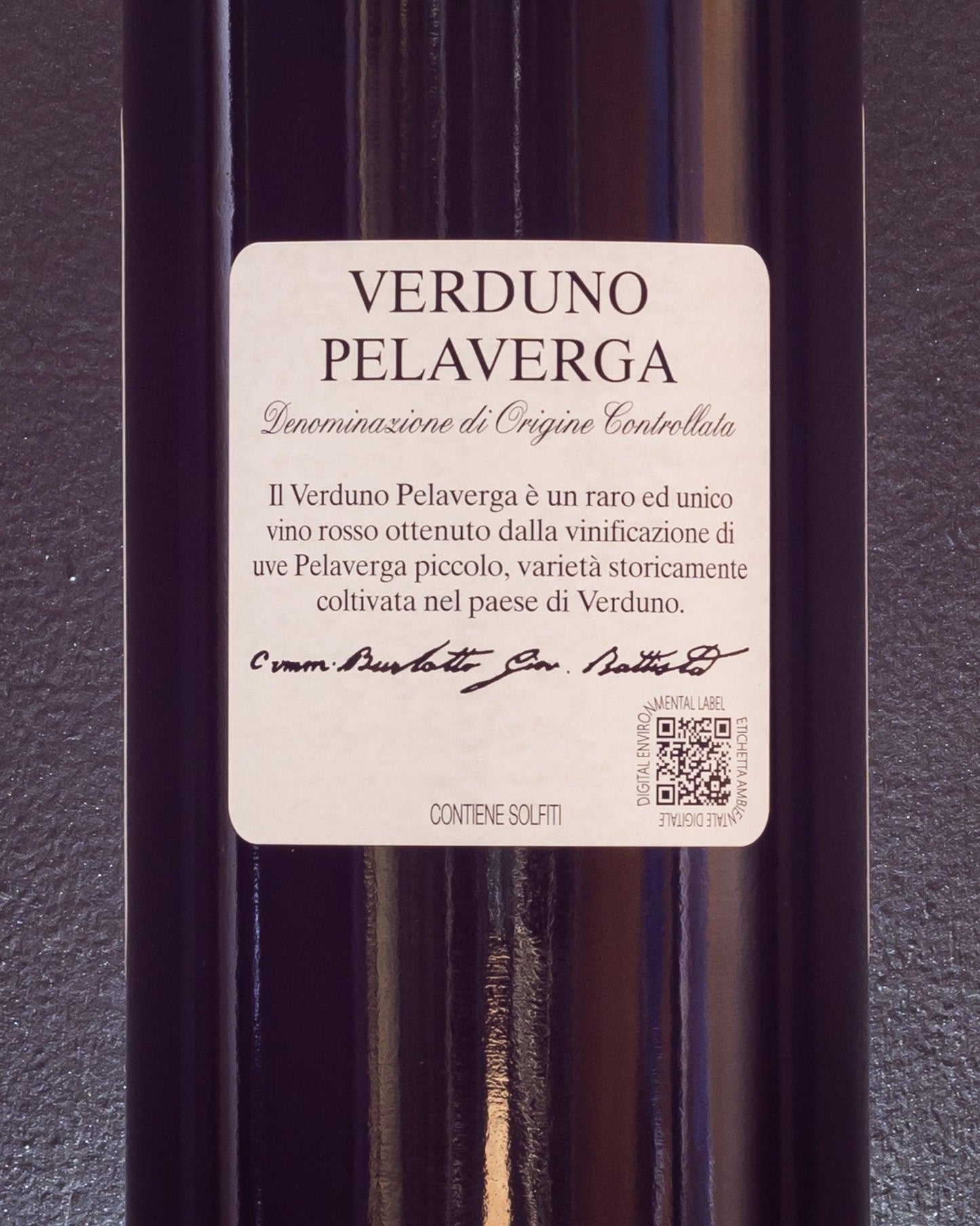 comm. g. b. burlotto verduno pelaverga piemonte italia vino rosso retro etichetta