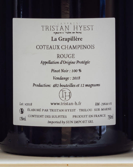 coteaux champenois rouge tristan hyest pinot noir retro etichetta