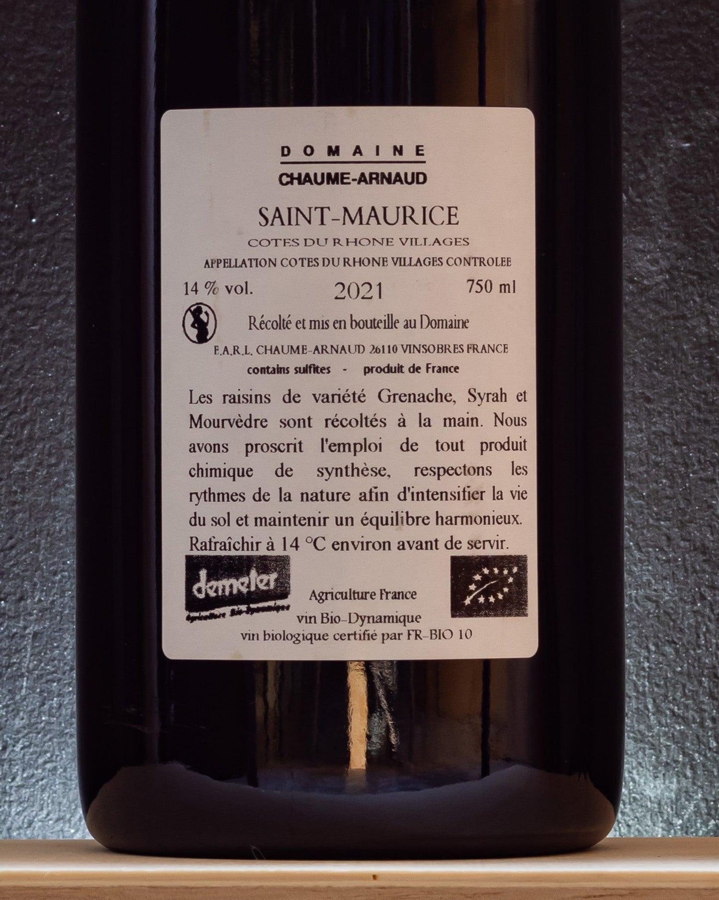 domaine chaume arnaud saint maurice rodano grenache syrah mourvedre francia retro etichetta