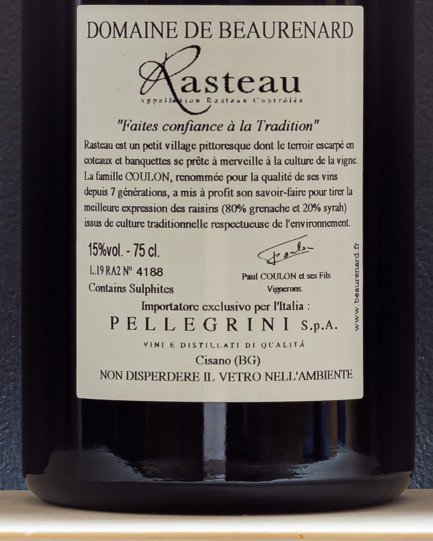 domaine de beaurenard rasteau grenache syrah rodano francia retro etichetta