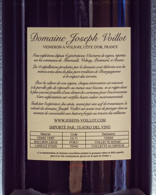 domaine joseph voillot volnay cote d'or borgogna pinot noir retro etichetta