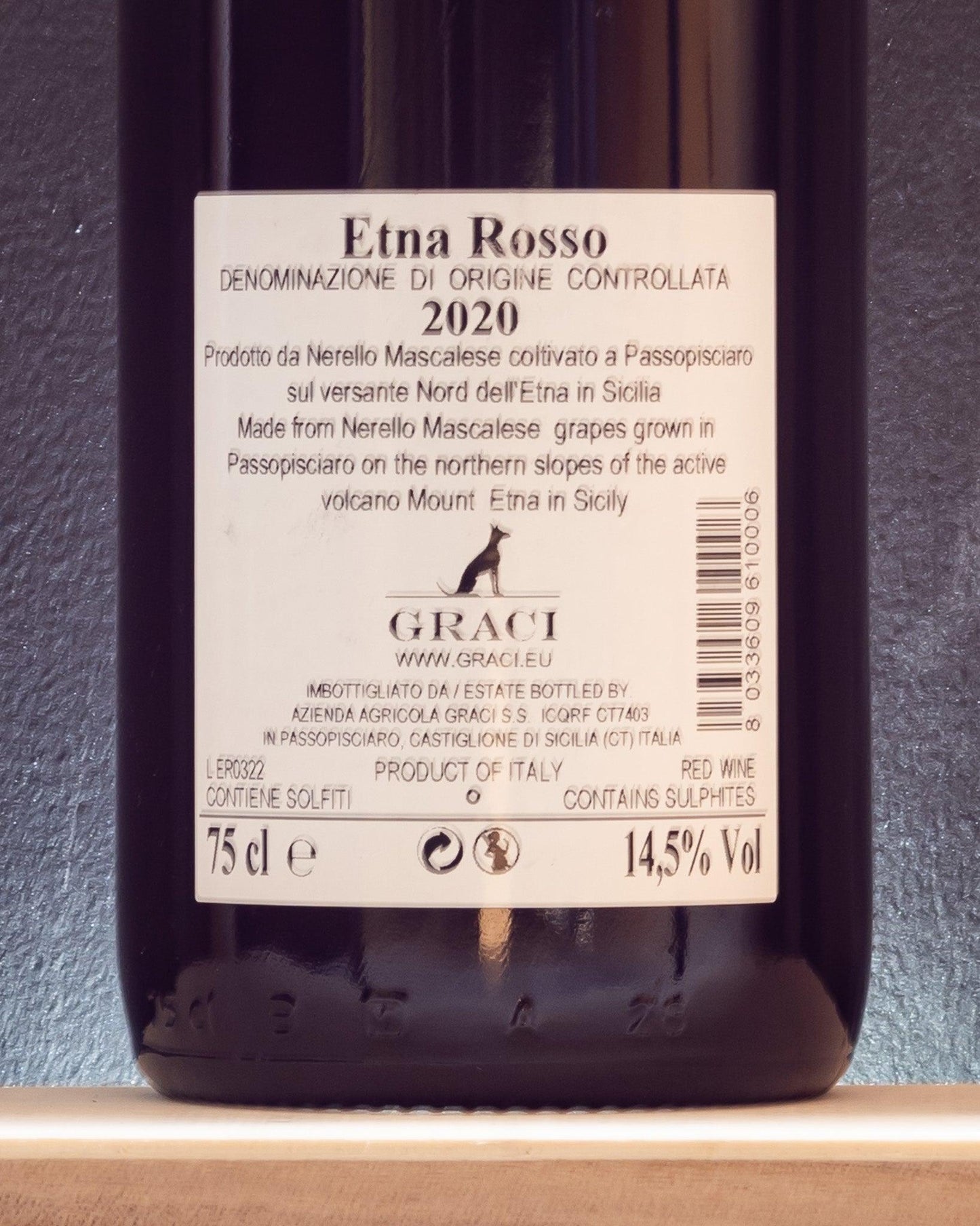 etna rosso graci nerello mascalese sicilia italia retro etichetta