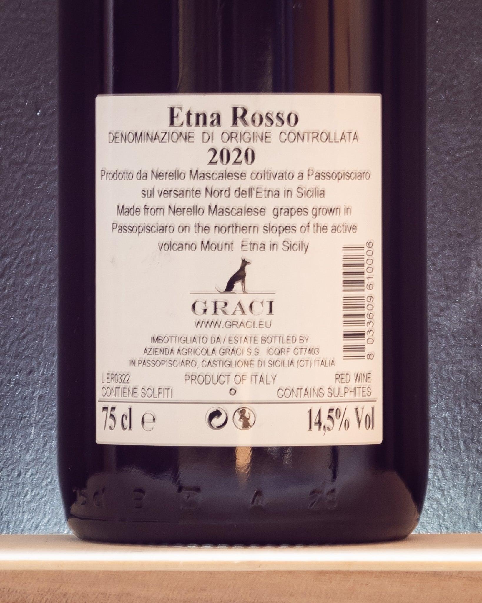 etna rosso graci nerello mascalese sicilia italia retro etichetta